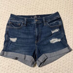 Hollister High-Rise 3” Soft Stretch Women's Blue Denim Shorts-Like New